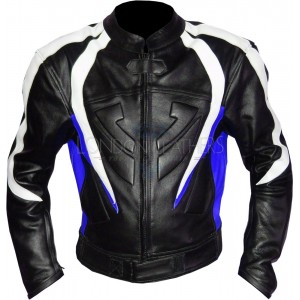 RTX Transformer Blue Leather Motorcycle Jacket